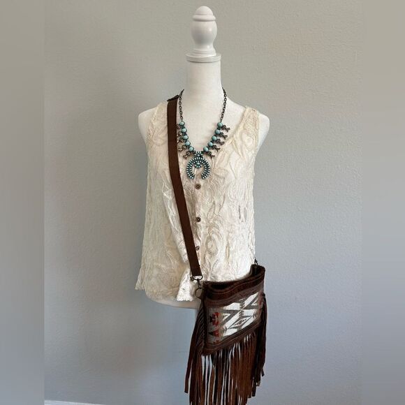 Sheer lace button down - Picture 1 of 5